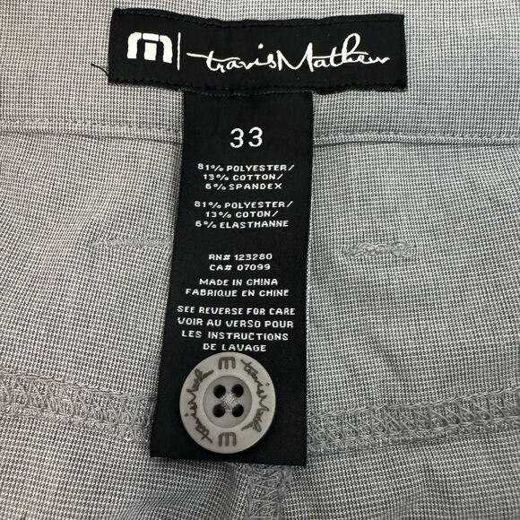 Travis Mathew Pants Men 33x32 Gray Beckladdium Golf Lightweight Outdoor Active - Picture 4 of 9